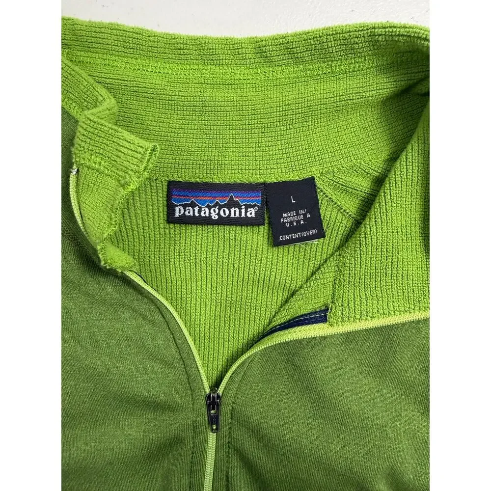 Patagonia R1 Regulator 1/4 Zip Pullover Green Men’s L Made USA Vintage